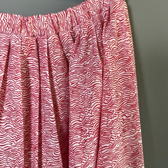 Vintage Red and White Pleated Skirt Size 12 - Picture 2 of 4